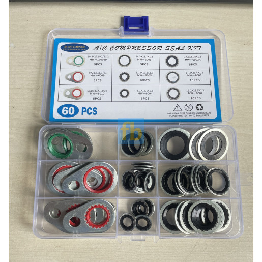 Набір ущільнювальних металорізових кілець для автокондиціонерів 60шт.