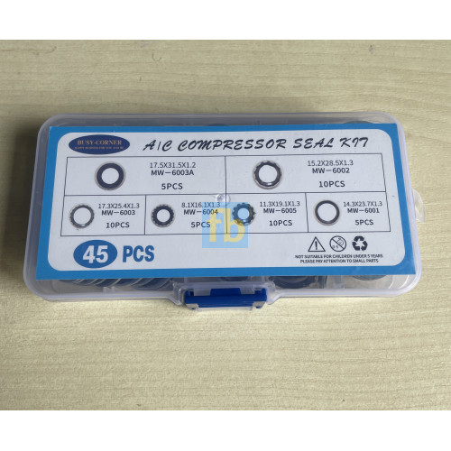 Набір ущільнювальних металорізових кілець для автокондиціонерів 45шт.