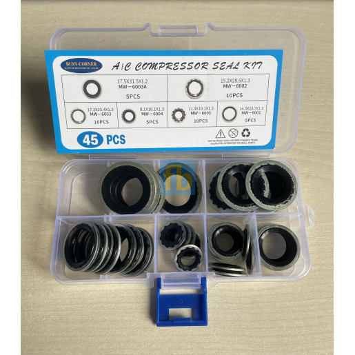 Набір ущільнювальних металорізових кілець для автокондиціонерів 45шт.