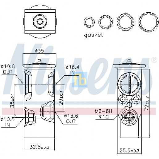 Розширювальний клапан (BLOCK) кондиціонера Citroen, Renault, Peugeot