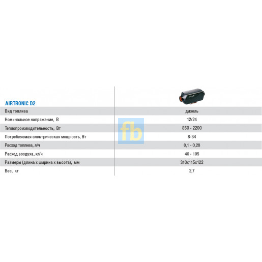 Автономний повітряний опалювач Eberspacher Airtronic D2 12V NEW комплексний пакет (MK + ES Select) з монтажним комплектом